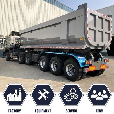 4 assi 30t U-Shaped Dump Truck Semi-Retrailer con asse da 13t e battistrada da 2240mm