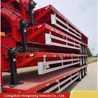 Leggio di sbarco manuale 3 assi 40 FT 50 tonnellate semirimorchio a letto piatto per il trasporto di container