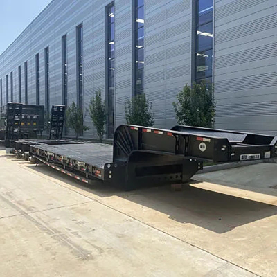Leggio di sbarco manuale 3 assi 40 FT 50 tonnellate semirimorchio a letto piatto per il trasporto di container