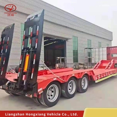 Semi-remorco lowboy da 40 tonnellate con 3 assi e 4 assi con elevata capacità di carico e durata