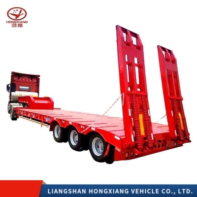 Semi-remolchi a letto basso 2/3/4 assi 40 FT rimorchi camion con gamba di atterraggio 28t di acciaio durevole
