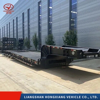 Semi-remolchi a letto basso 2/3/4 assi 40 FT rimorchi camion con gamba di atterraggio 28t di acciaio durevole