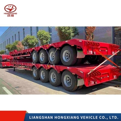 40ft Lowbed Truck Trailer Trasporto 60 tonnellate Low Bed Trailer 3 Assi Trailer Heavy Duty