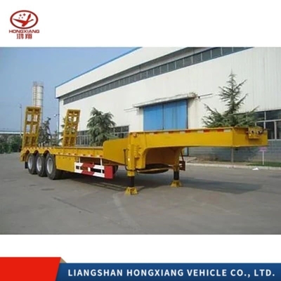 40ft Lowbed Truck Trailer Trasporto 60 tonnellate Low Bed Trailer 3 Assi Trailer Heavy Duty