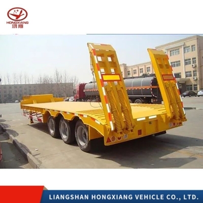 40ft Lowbed Truck Trailer Trasporto 60 tonnellate Low Bed Trailer 3 Assi Trailer Heavy Duty