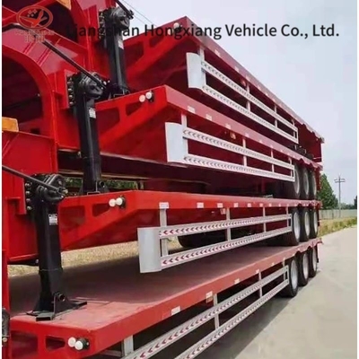 Tread 2240mm 13m 60-80t Semi-remorco letto basso per attrezzature pesanti Lowboy semi-remorco piatto