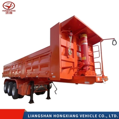 4 assi Reattangolo idraulico di forma di fine posteriore Semi-camion rimorchio con fascio principale di 500 mm