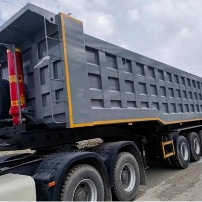 U-Turn Back 50t 60t 4 Assi Aluminico laterale da lavoro pesante 30 50 60 tonnellate Semi camion idraulico Dnd Dump trailer