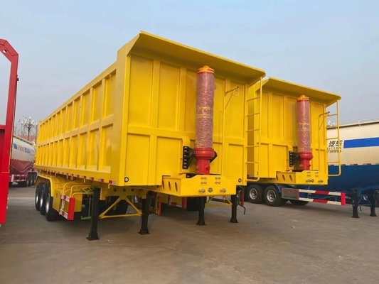 12 Numero pneumatico Semi-remorco a scarico 40t 50t Camion a tre assi a forma di U per trattore idraulico per miniere