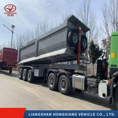 Autodumping Flatbed Rear Dump Tipper Truck Dump Semi-Trailer per un facile scarico