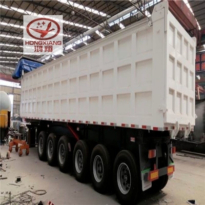 45cbm 40 50 60 tonnellate U-shaped End Rear Tipper Dump Semi Truck Trailers Steel Flatbed