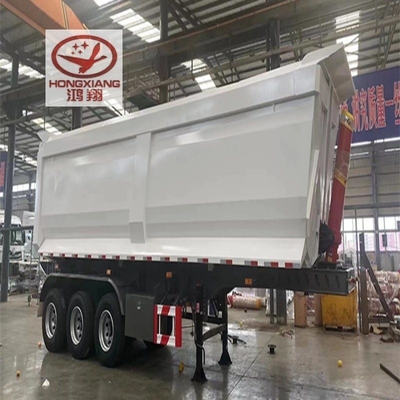 45cbm 40 50 60 tonnellate U-shaped End Rear Tipper Dump Semi Truck Trailers Steel Flatbed