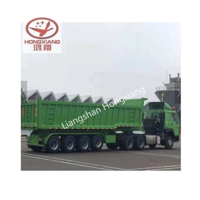 Non auto-dumping Tri-Axles Double Side Dump Tipper Semi-trailer Disegno piatto