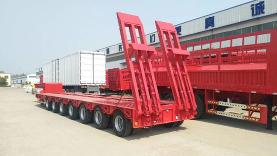 Diretto 3 4 assi 60tons 80 tons low bed flatbed/platform trailer/flatbed container trailer