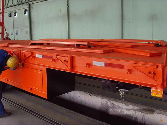 Semi rimorchio a letto basso con rampa 4 3 assi 40FT 100t Heavy Duty Flatbed Lowboy Truck Trail