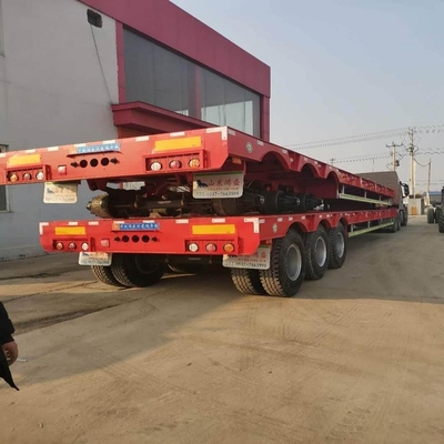 2 assi 30 tonnellate Chassis a letto basso semirimorchio a letto piatto basso con gambe di atterraggio a due velocità