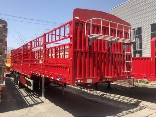 Pollame Trasporto di animali bovini pecore bestiame semirimorchio Recinzione Flatbed Truck Trailer