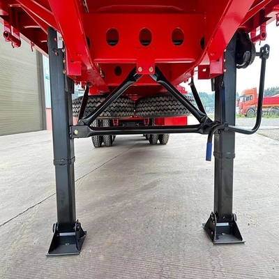 Contenitore a letto basso a due assi avanzato da 40 t Chassis rimorchio a letto piatto con gamba di atterraggio manuale