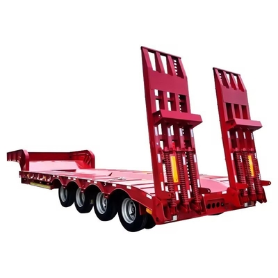 Contenitore a letto basso a due assi avanzato da 40 t Chassis rimorchio a letto piatto con gamba di atterraggio manuale