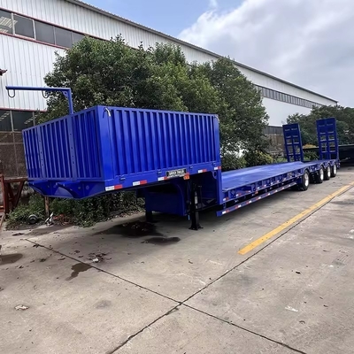 Contenitore a letto basso a due assi avanzato da 40 t Chassis rimorchio a letto piatto con gamba di atterraggio manuale