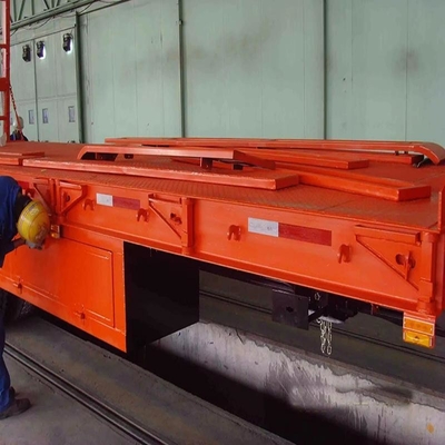 Contenitore a letto basso a due assi avanzato da 40 t Chassis rimorchio a letto piatto con gamba di atterraggio manuale