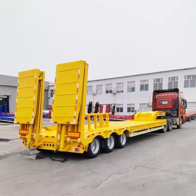 Pneumatico n. 12 Rilettante a tre assi a letto basso a doppio traino idraulico a letto basso semi-camion