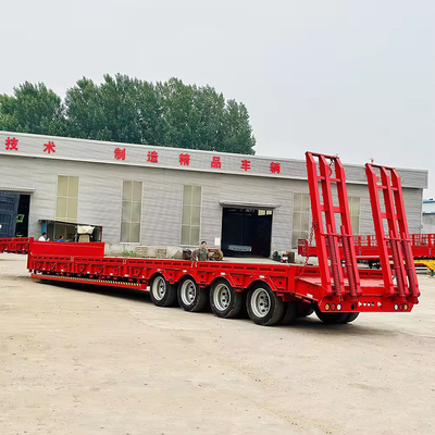Contenitore a letto piatto 20ft 40ft Chassis 3 Axe 4 Axe Semi-remorco a letto piatto con pneumatico 12R22.5