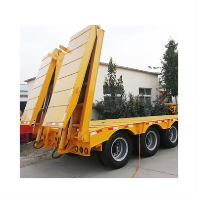 40ft 60ft semi-remolchio lowbed con lungo collo di gallina e tre linee sei assi ultima versione