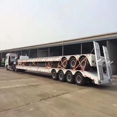 40ft 60ft semi-remolchio lowbed con lungo collo di gallina e tre linee sei assi ultima versione