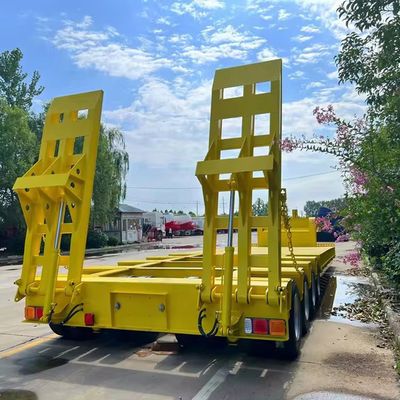 40ft 60ft semi-remolchio lowbed con lungo collo di gallina e tre linee sei assi ultima versione
