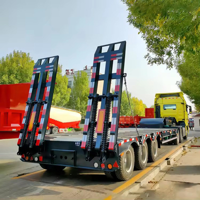 Leggio di atterraggio manuale 3 asse 40 FT semirimorchio a letto piatto per il trasporto pesante