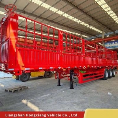 Trailers a piegatura laterale a tre assi per il trasporto di materiale di pietra di sabbia