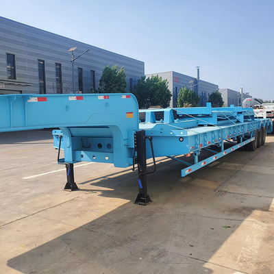 13m50t 3 assi Low Bed Truck Trailer con telaio piatto e rimorchio idraulico estensibile