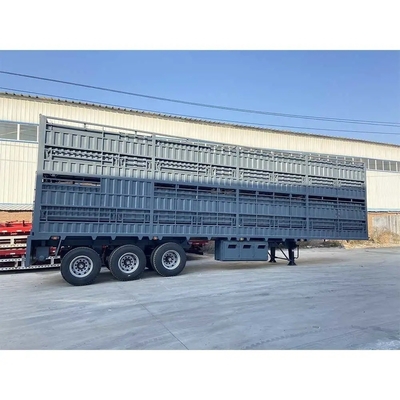 Camioni di colore verde Semi-Tailer 60t Stack Fence Cargo Semi-Trailer Asse numero 2.3.4