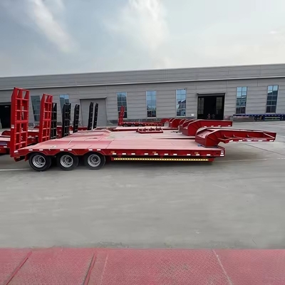 Scala meccanica Tri assi rimorchio piatto rimorchio lowboy per il trasporto di macchine 1
