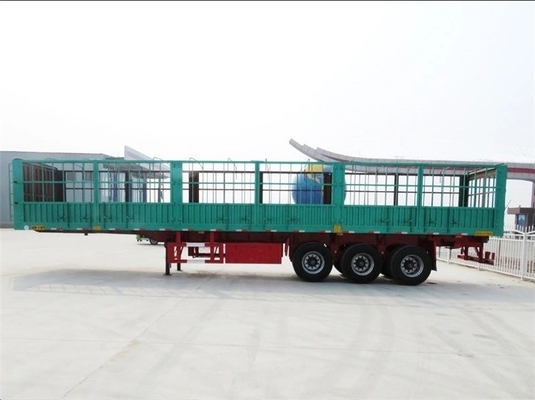 40FT 3 assi Flatbed Truck Fence Semi-trailer con 8.12.16 Numero pneumatico e tipo di furgone