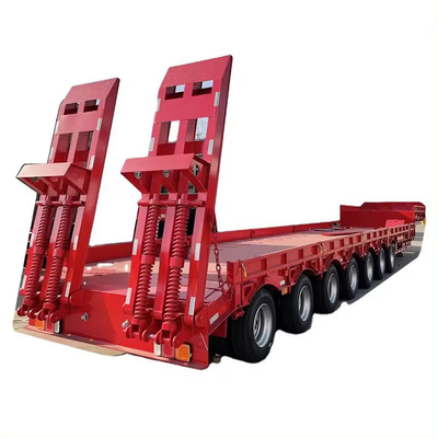 Pesante 3 assi 4 asse 60 80 tonnellate Gooseneck Low Loader Low Bed Lowboy Truck Semi-remorco