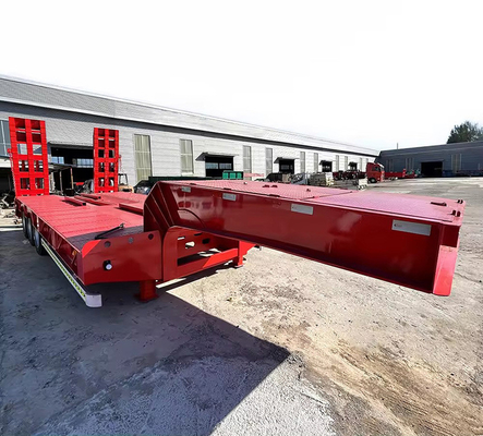 60 80 100 tonnellate Colletto di gallina caricatore staccabile basso Lowboy Truck Flatbed Lowbed Semi-trailer