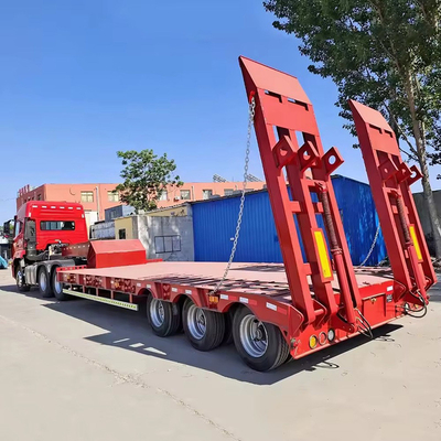 Personalizzazione 3 assi 80t Lowbed Lowboy Low Flatbed Loader Drop Deck Trailer Tread 1820mm