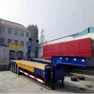 Personalizzazione 3 assi 80t Lowbed Lowboy Low Flatbed Loader Drop Deck Trailer Tread 1820mm