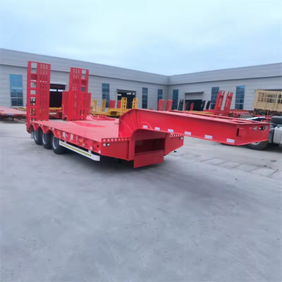 40ft 3 assi 60ton Multi-Assi basso rimorchio piatto con rampa idraulica e personalizzabile