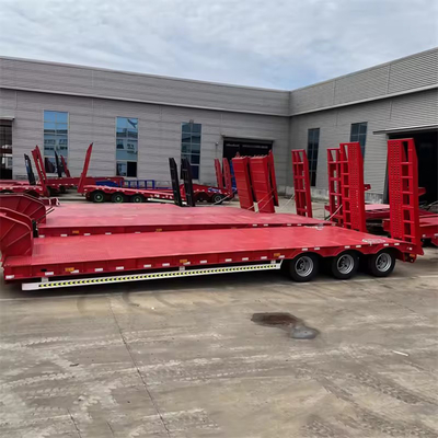3 assi 40 FT Flatbed 50 tonnellate Container Low Boy Low Bed Semi-trailer con tipo flatbed