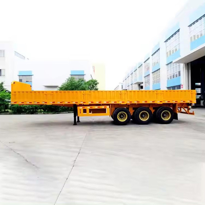 40ft 3 assi contenitore a letto basso con collo di gallina semirimorchio a letto piatto con larga scala