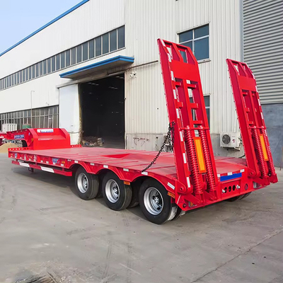 3 assi Container Flatbed Trailer 20-60 piedi Flatbed Semi-Trailer con 28 t di terra