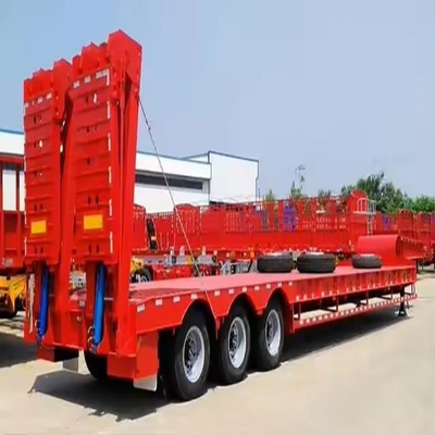 3 assi Container Flatbed Trailer 20-60 piedi Flatbed Semi-Trailer con 28 t di terra