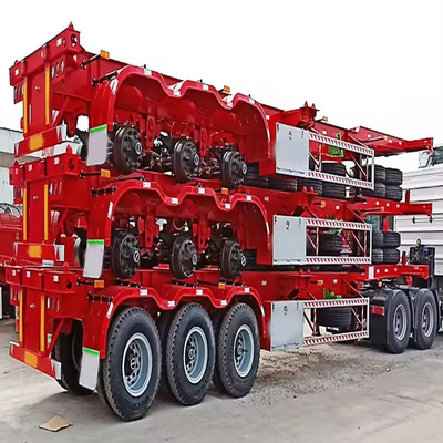 Autodumping 40ft Flatbed Truck Trailer con 12PCS Twist Lock e 1820mm Tread