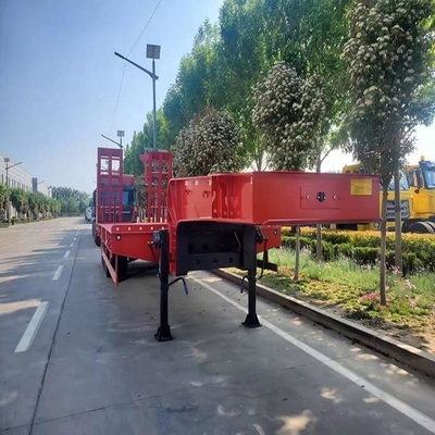 Leggio di atterraggio manuale 60 tonnellate di carico pesante camion a letto basso rimorchio per 40ft container carrier