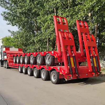 Leggio di atterraggio manuale 60 tonnellate di carico pesante camion a letto basso rimorchio per 40ft container carrier