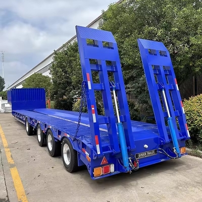 Trasporto di piastre di energia eolica Semi-rilegato a letto basso 150 tonnellate Capacità sospensione a molla a foglia