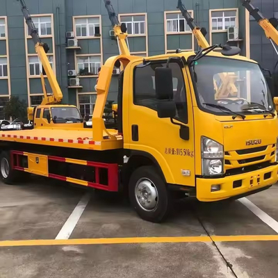 Qing Ling 4*2 Low Angle Full Land Flatbed Tow Truck Wrecker per il supporto tecnico in linea